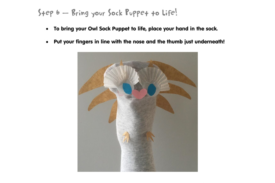 Owl Sock Puppet Preview Image